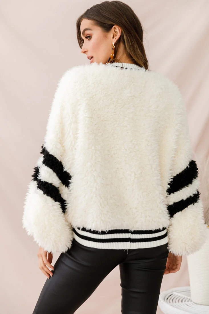 Berkeley Faux Fur Bomber Jacket White