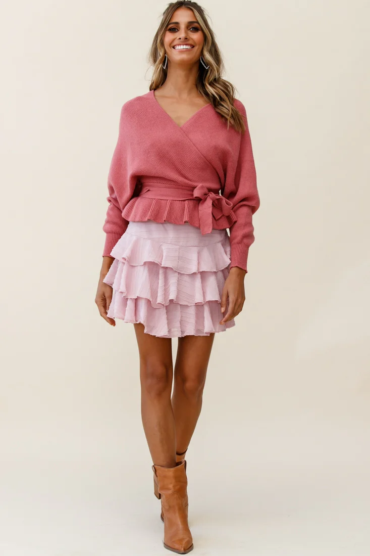 Let Them Eat Cake Triple Ruffle Skirt Blush