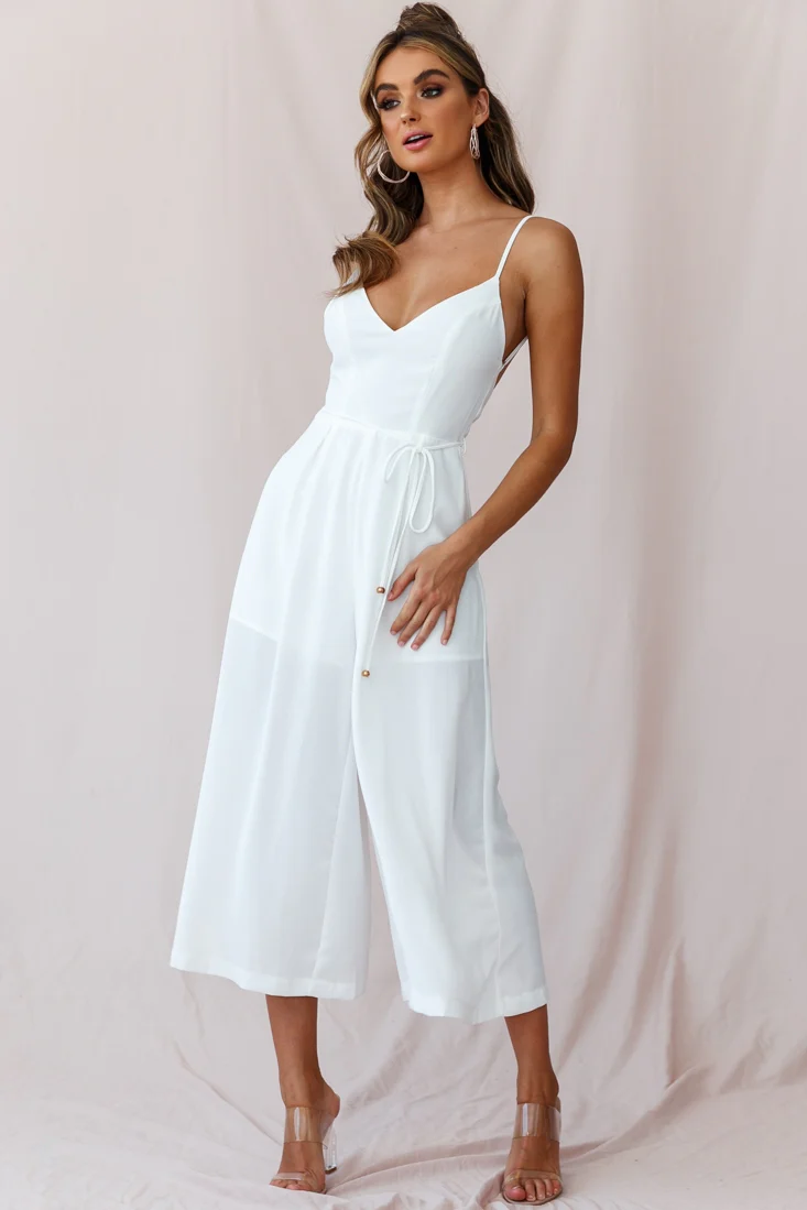Brighton Low Back Wide Leg Jumpsuit White