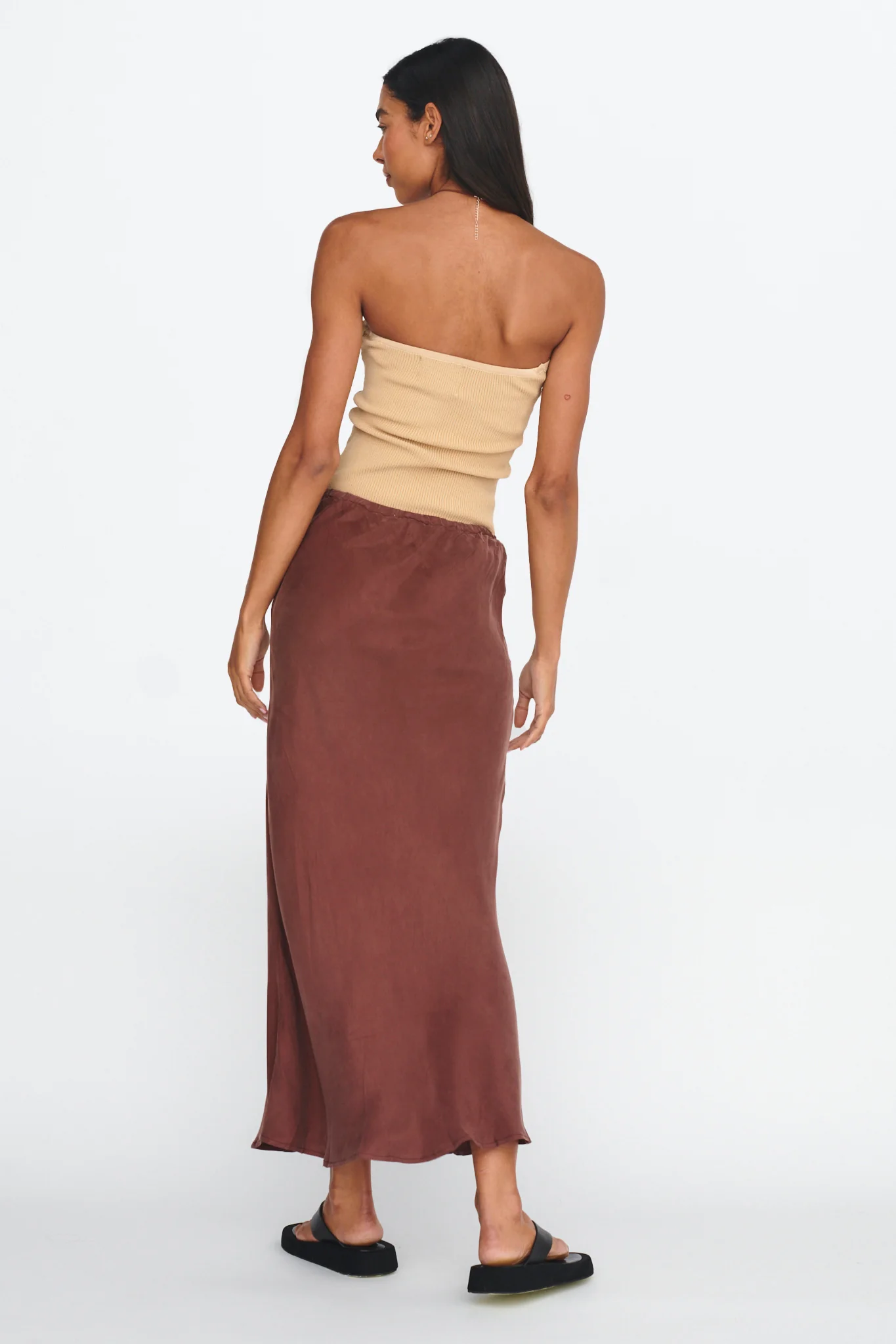 Merisa Drawstring Midi Skirt Choco