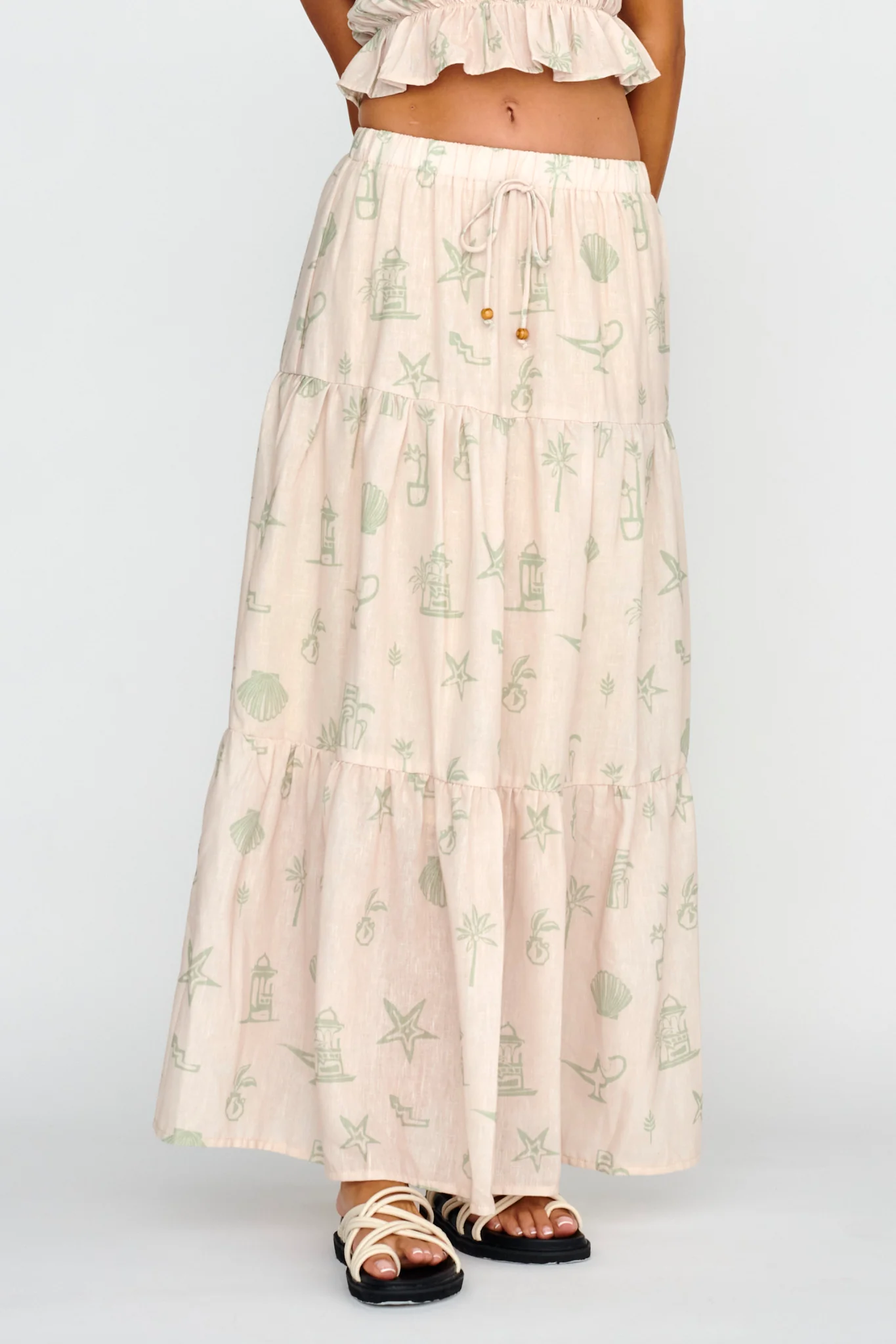 South Bay Maxi Skirt Print Sage