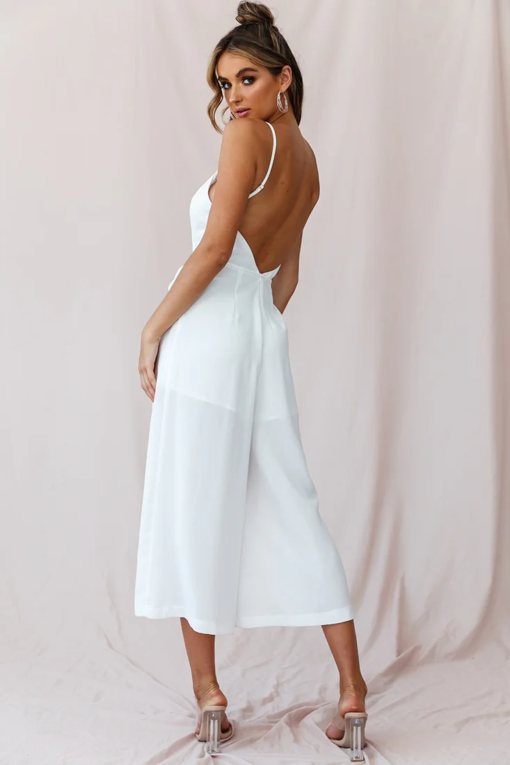 Brighton Low Back Wide Leg Jumpsuit White