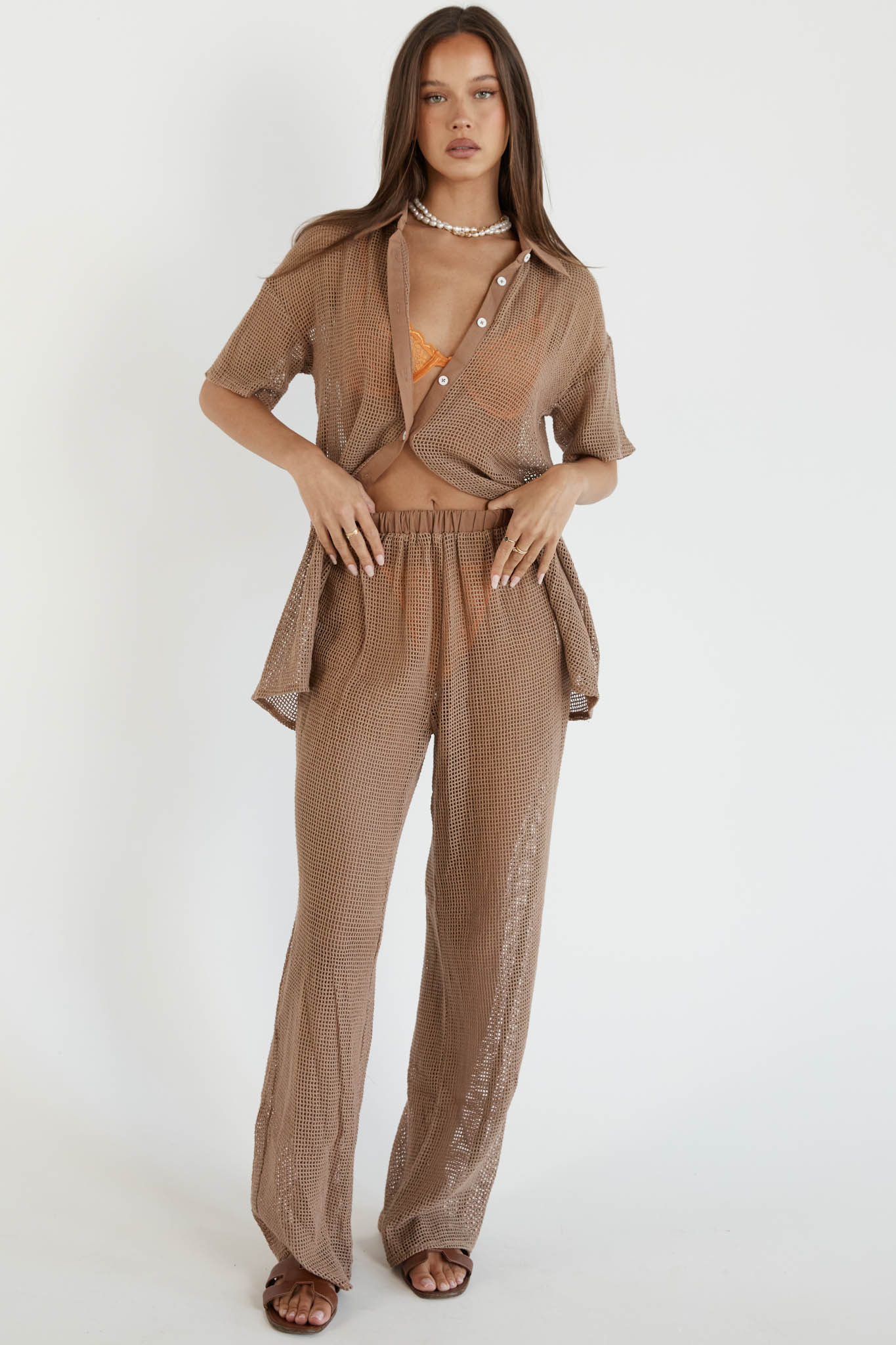 SNDYS Hyams Long Knit Pants Mocha