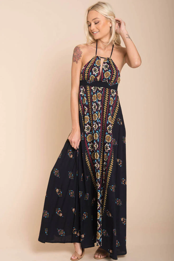 Shaylene Brunch Maxi Dress Navy