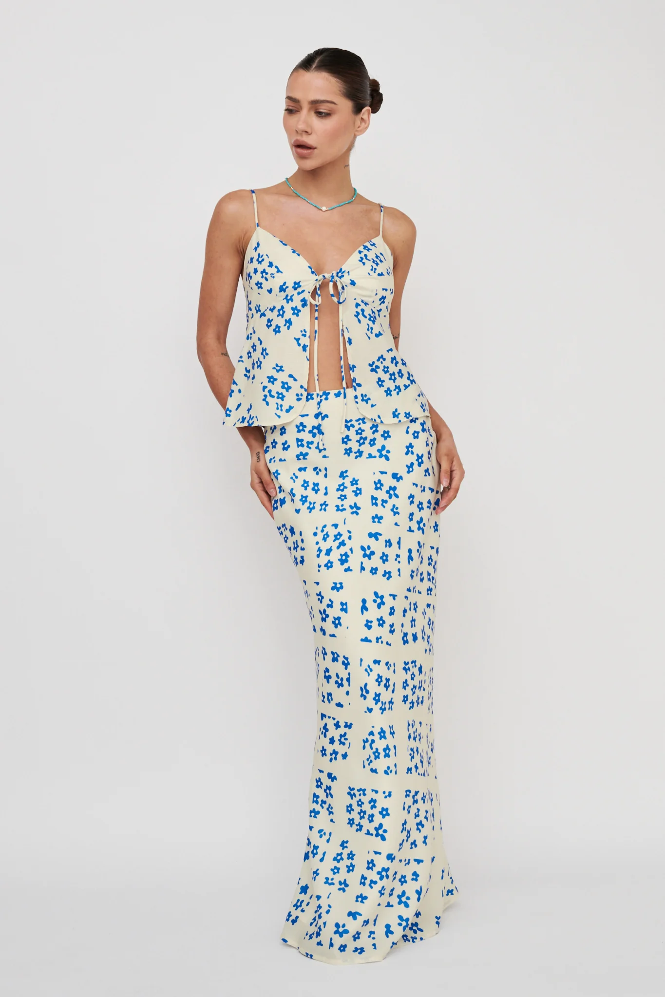 Heart & Soul Maxi Skirt Floral Cream