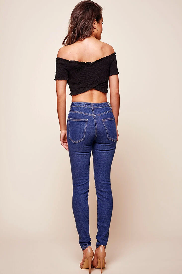 Tamieka Crossover Crop Top Black