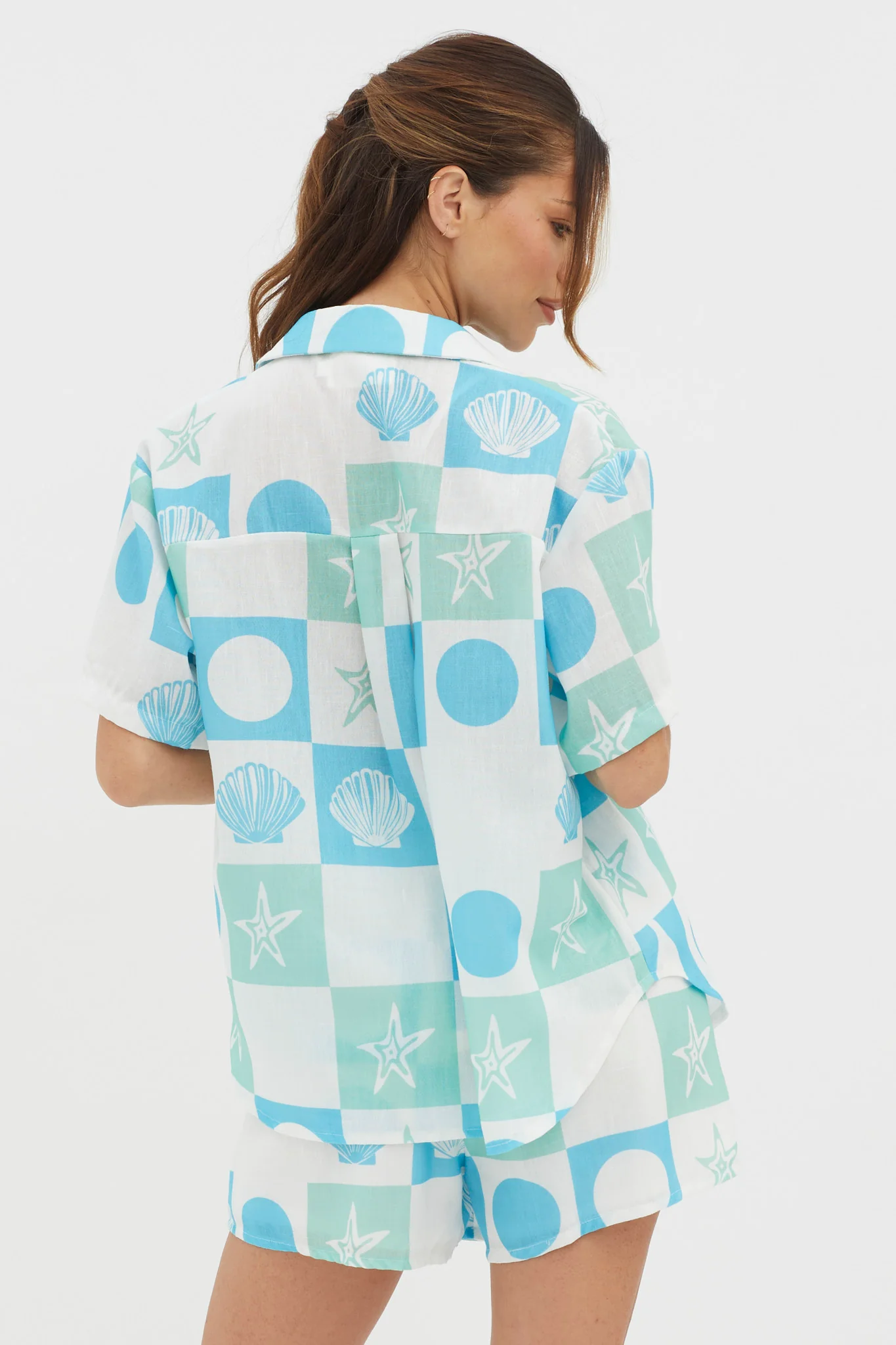 Just A Hunch Shorts Shell Print Green Multi