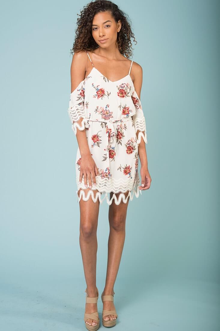 Jocelyn Cold Shoulder Dress White