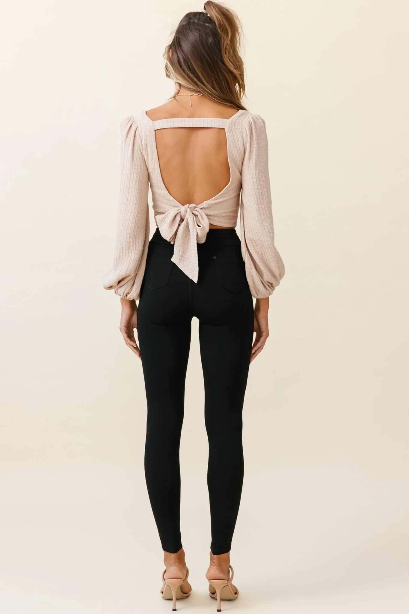 Charleston High-Waisted Ripped Detail Skinny Leg Pants Black
