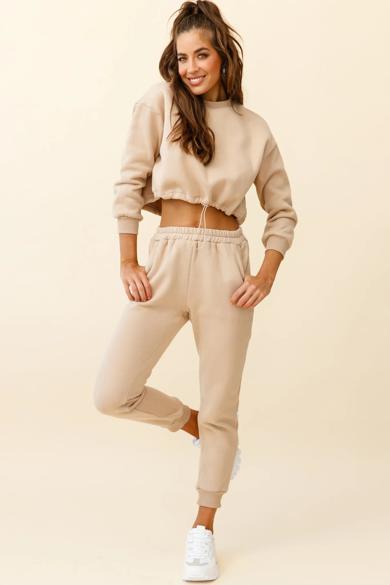 Monterey Elasticated Waist Jogger Pants Tan
