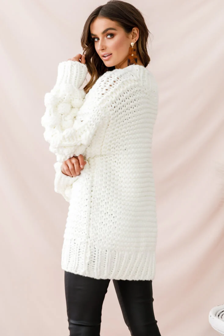 Moscow Chunky Knit Oversized Sweater White