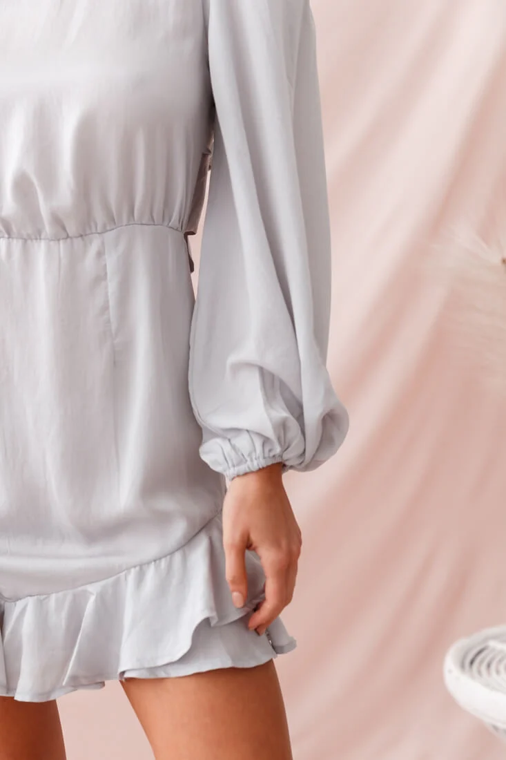 Sydney Double Bow Back Dress Silver