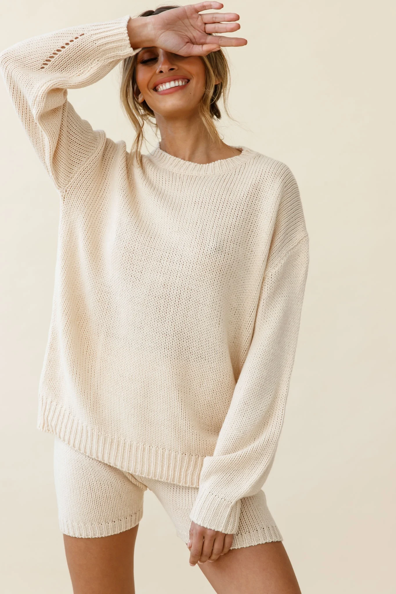 Denver Knit Lounge Shorts Cream