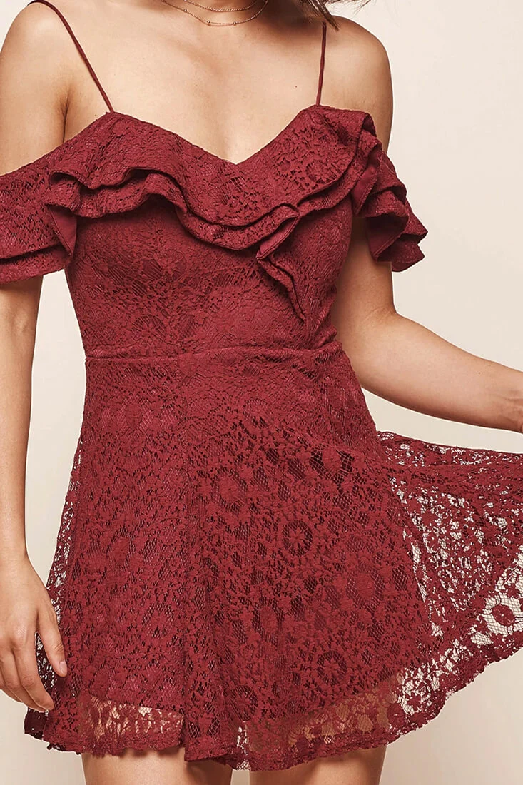 Rossi Lace Party Dress Plum