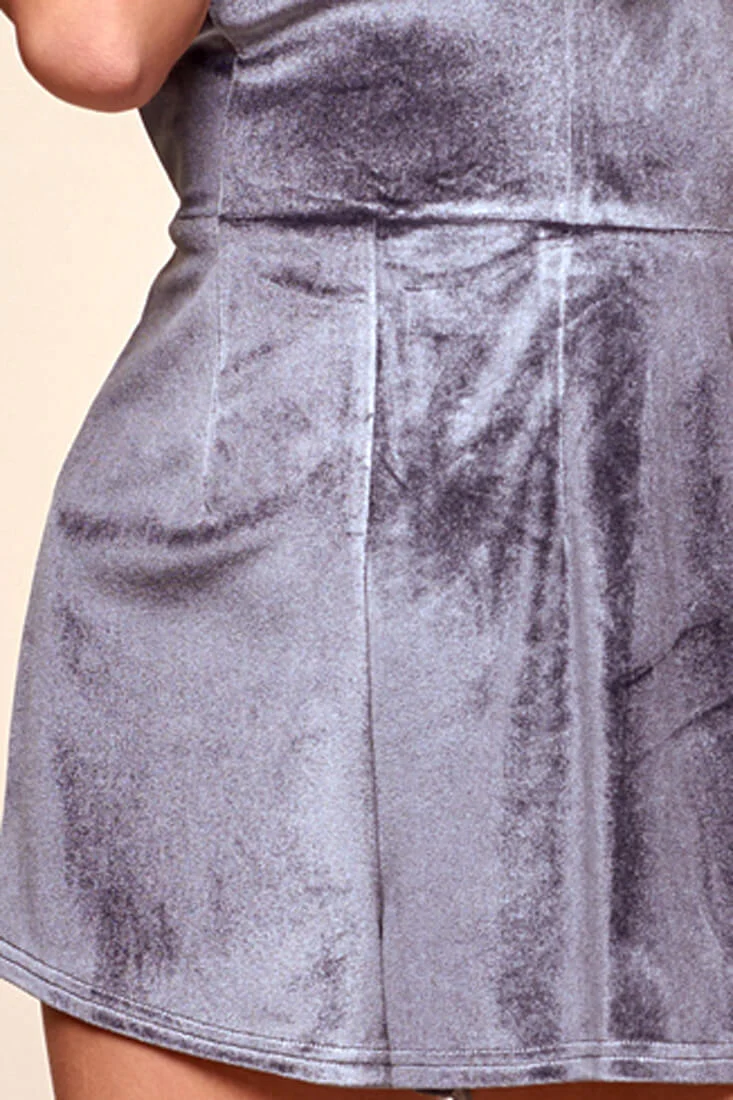 Madelaine Open Back Late Night Romper Charcoal