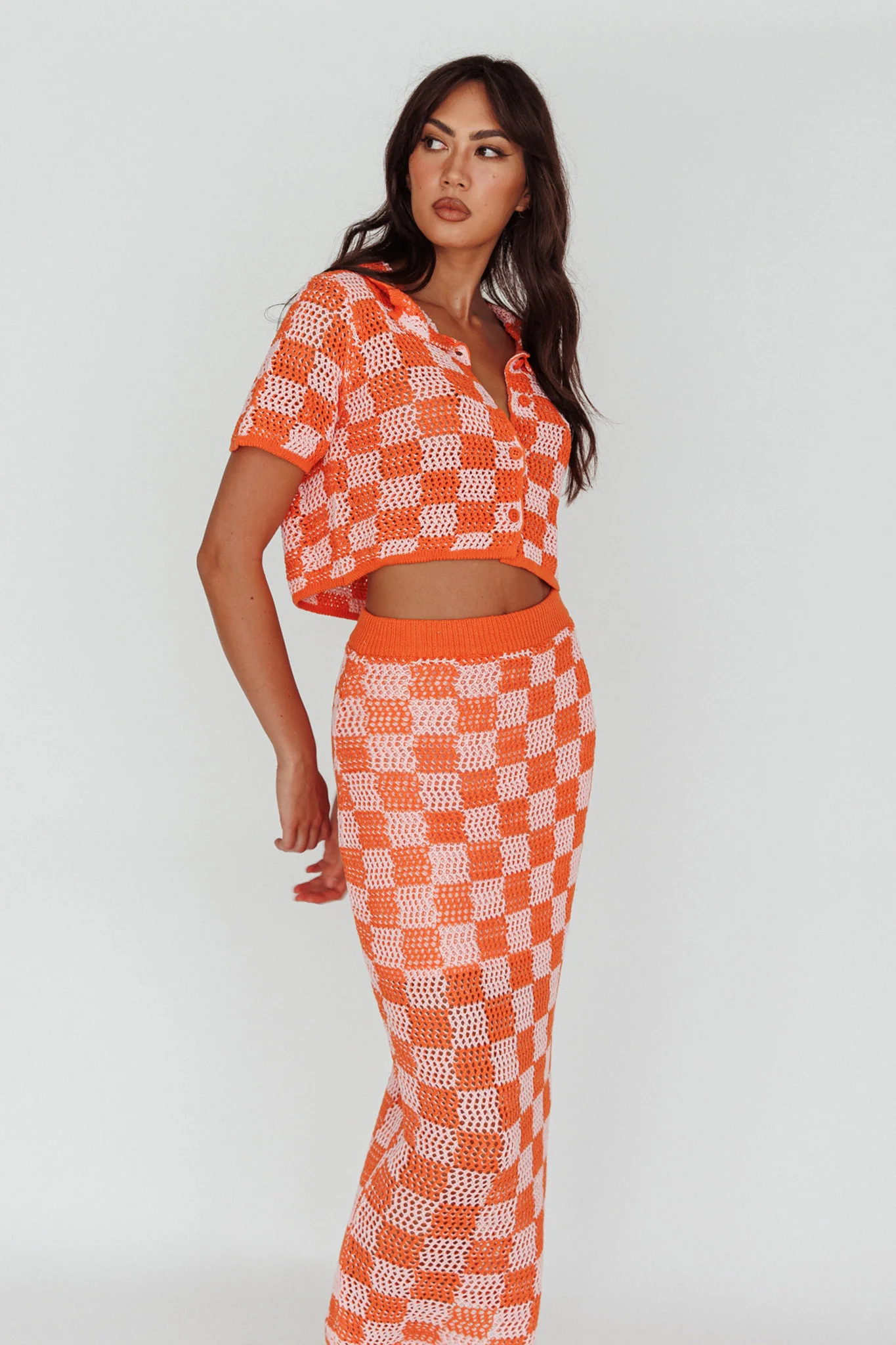 Byron Bay Crochet Maxi Skirt Sunset