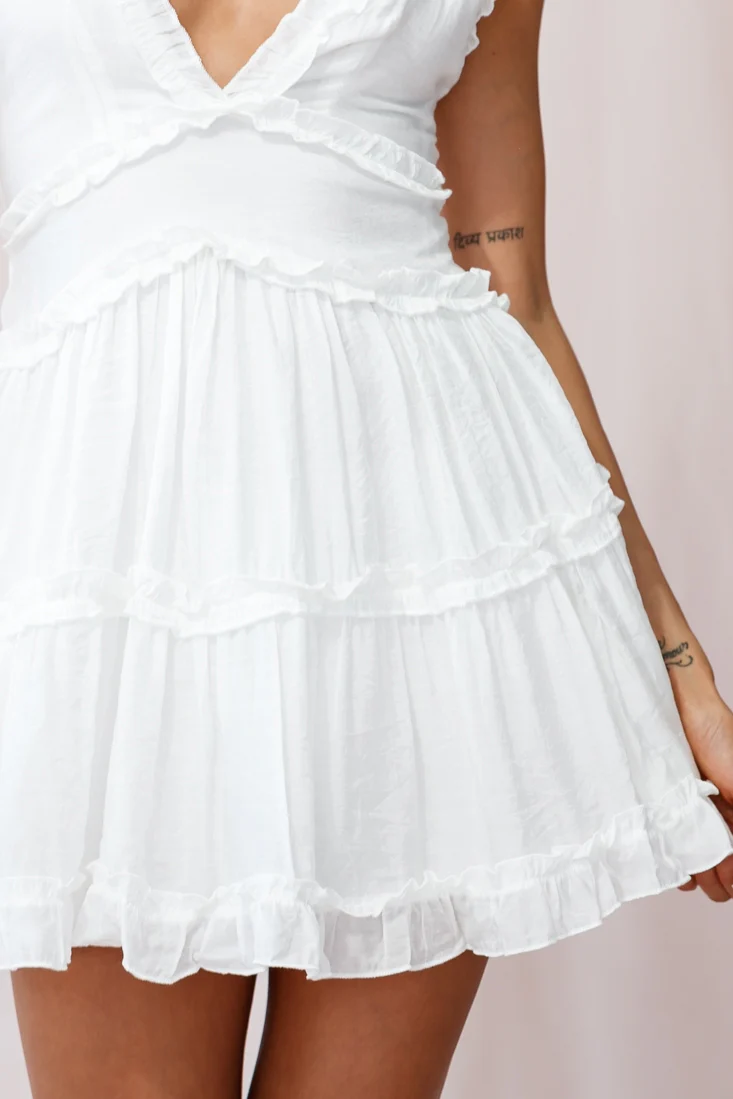 Laney Low Back Cami Strap Dress White