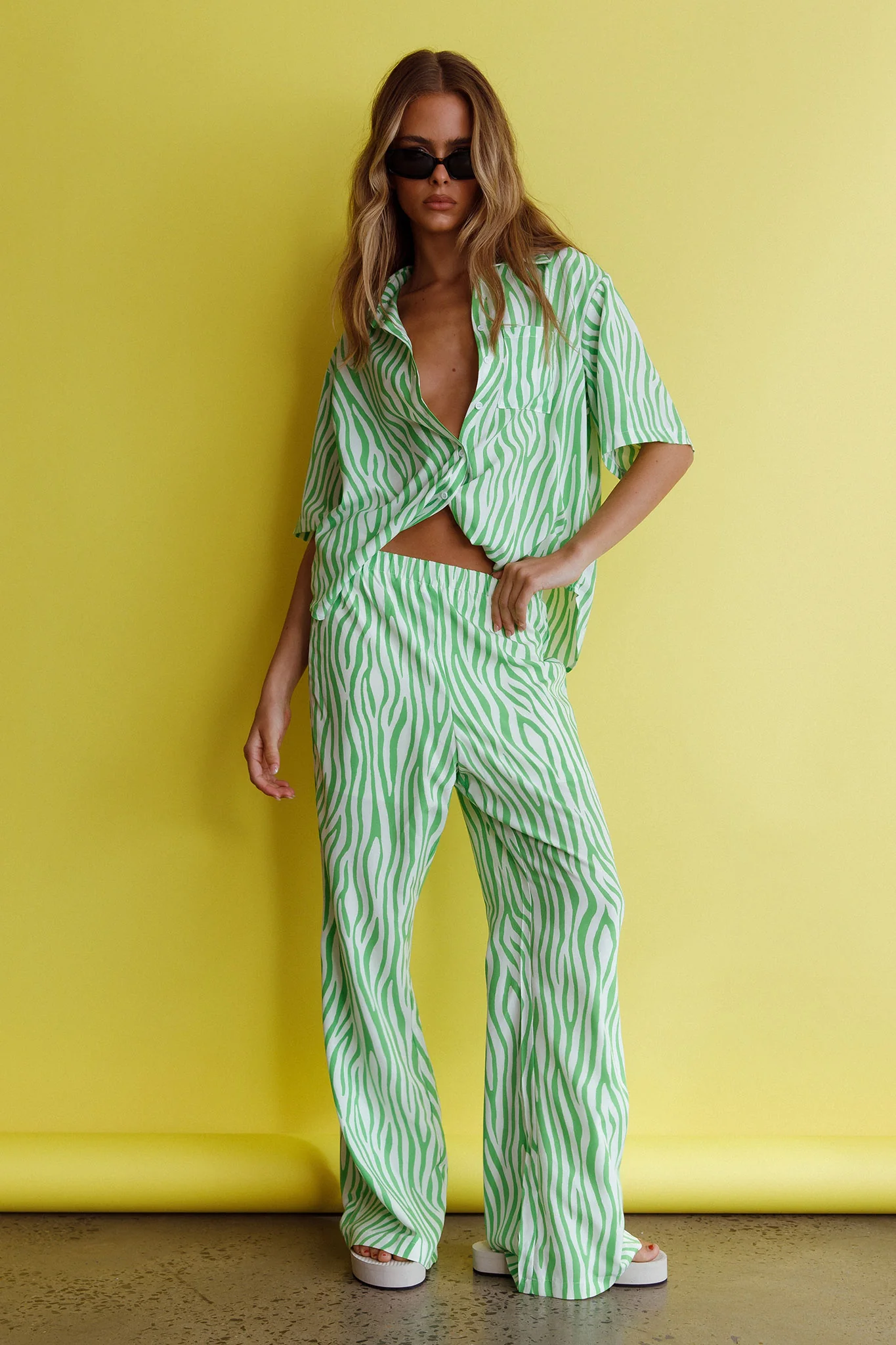 Just A Hunch Pants Zebra Green