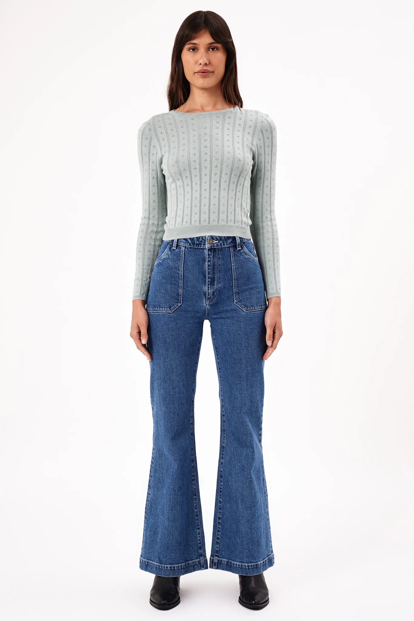 ROLLA'S Eastcoast Flare Long Jeans Dark Vintage Blue