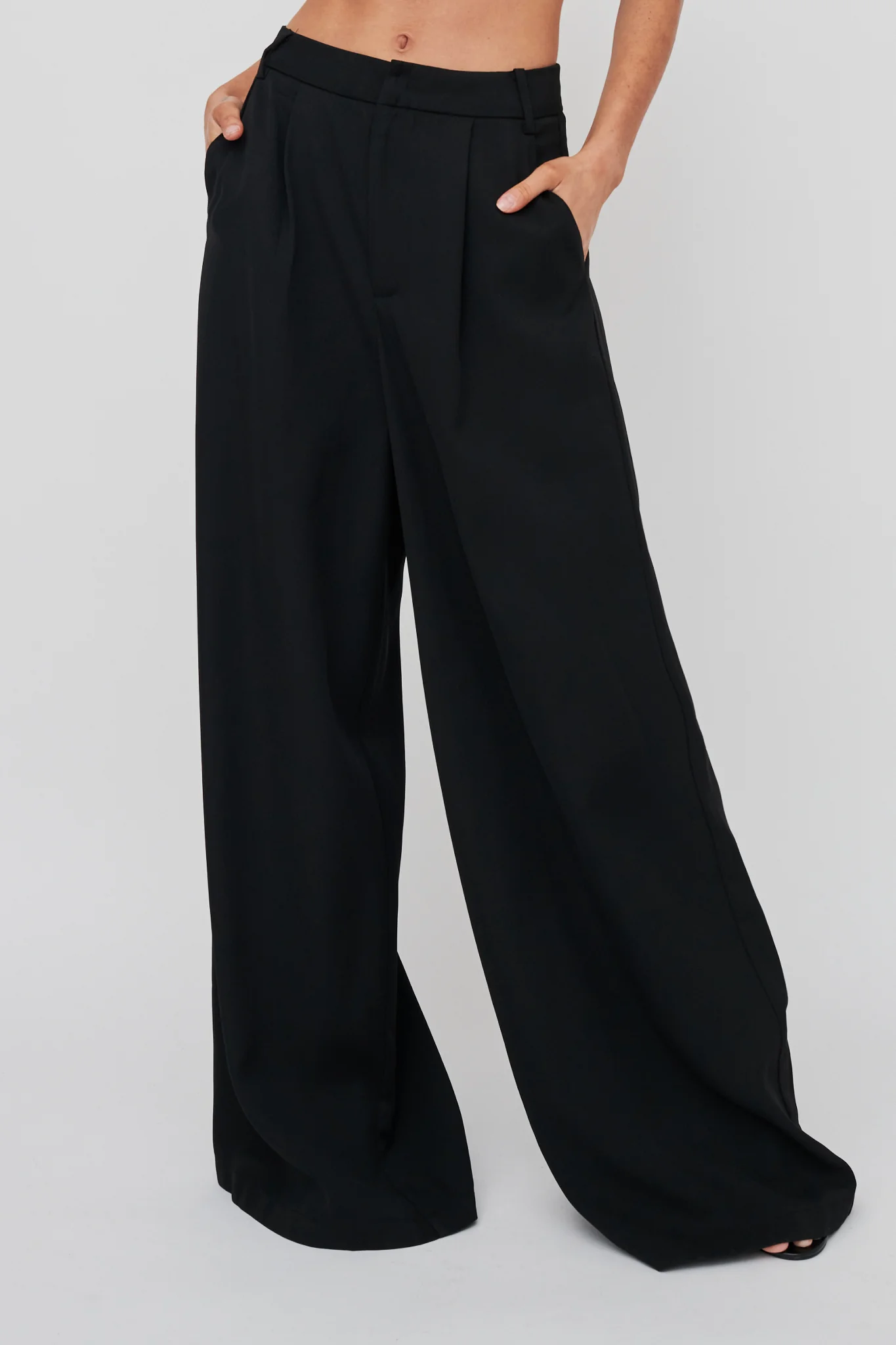 Dante Wide-Leg Pants Black