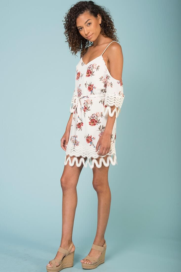 Jocelyn Cold Shoulder Dress White