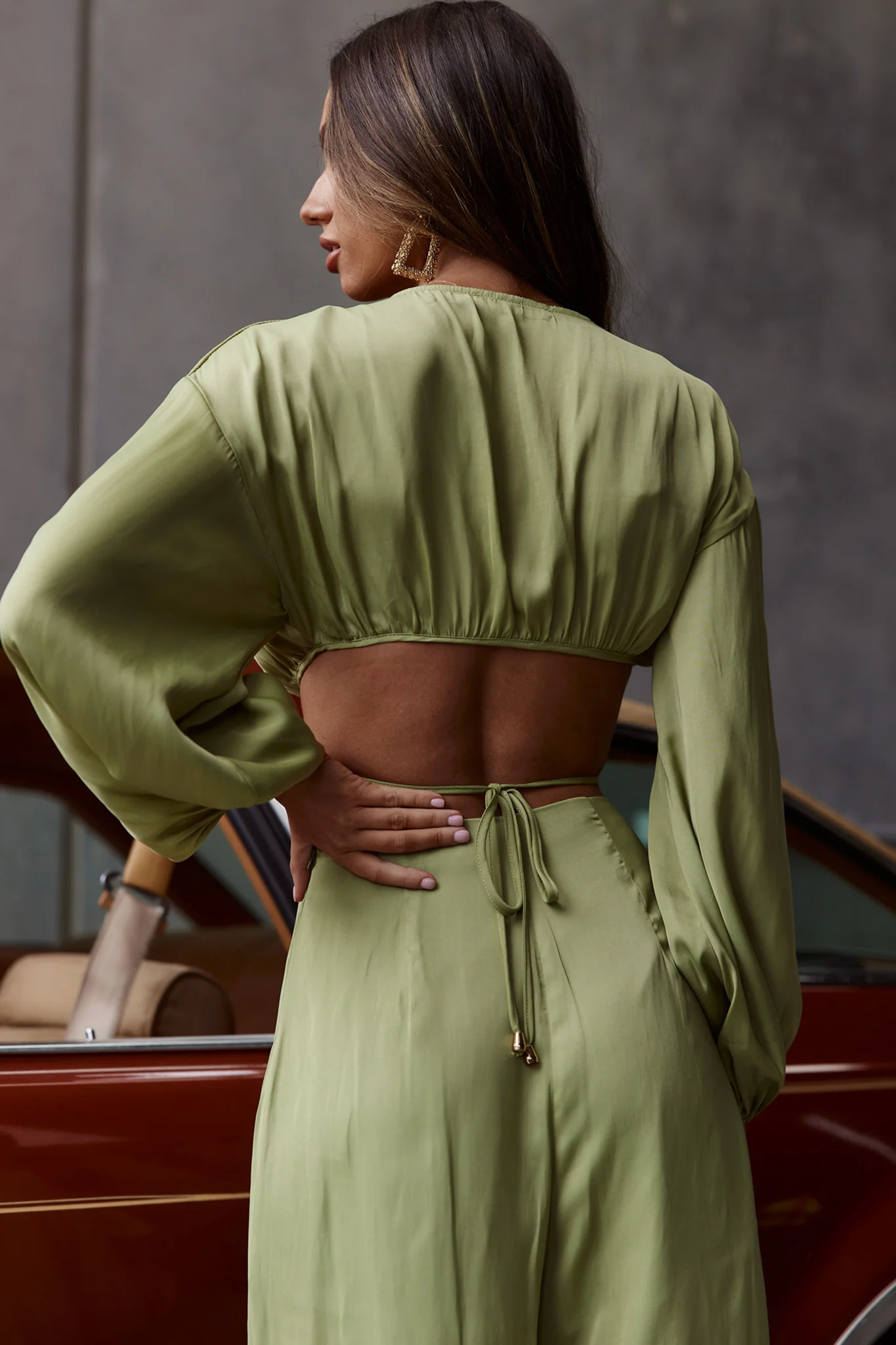 Lilian Wide Legs Pants Olive