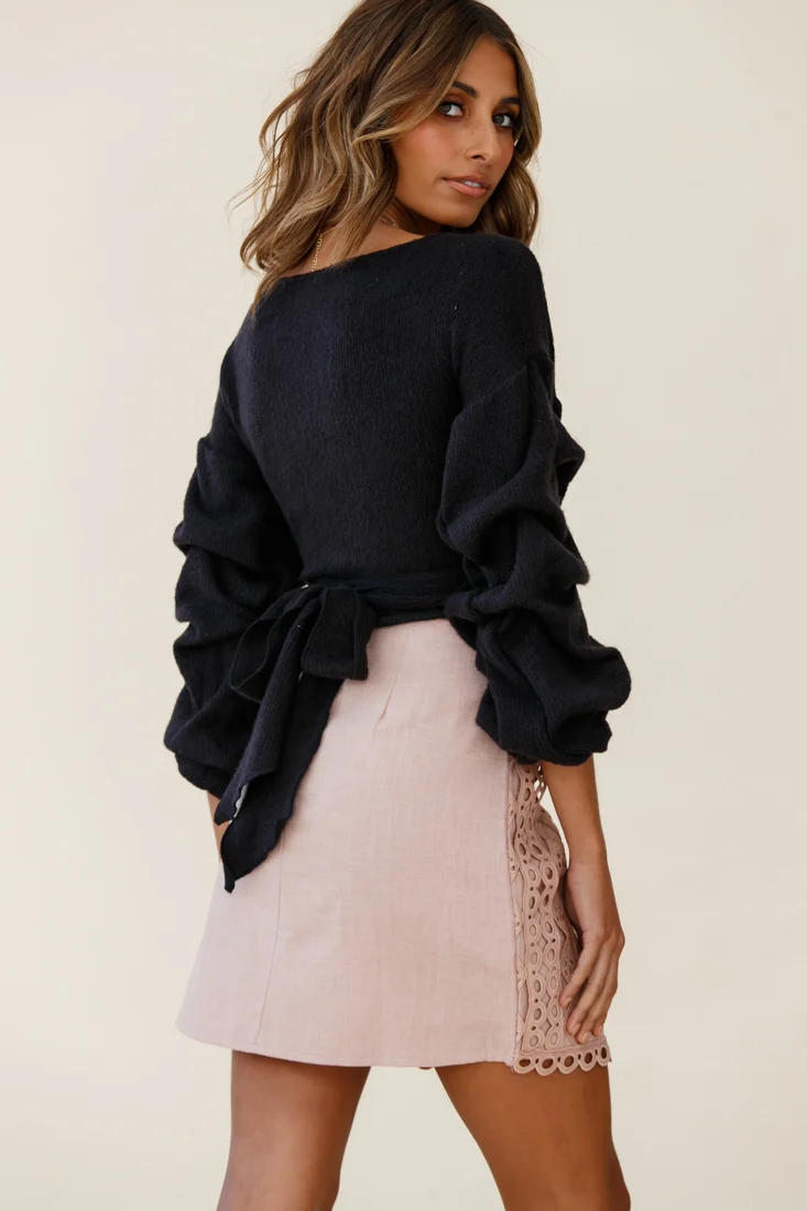 Dinah Crochet Overlay Skirt Mocha