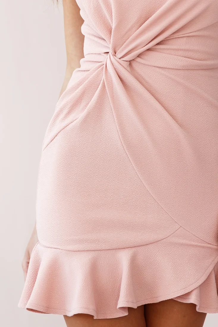 Prom Queen Bandeau Mini Dress Blush