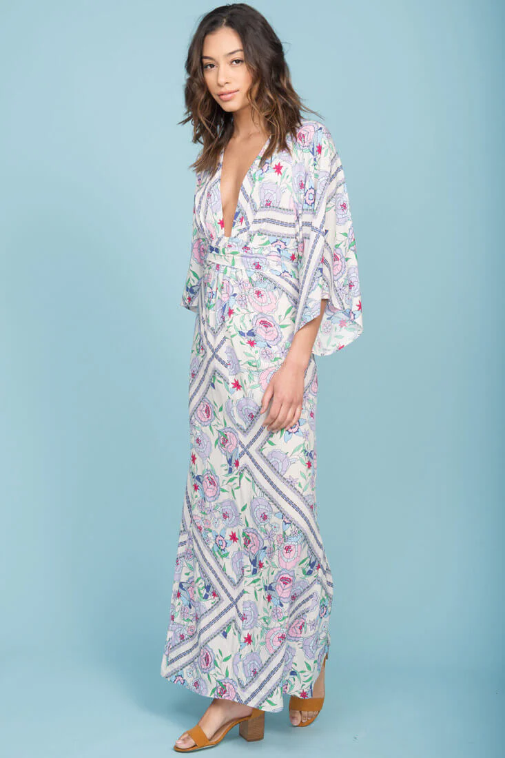 Kira Zip Up Maxi Dress Green