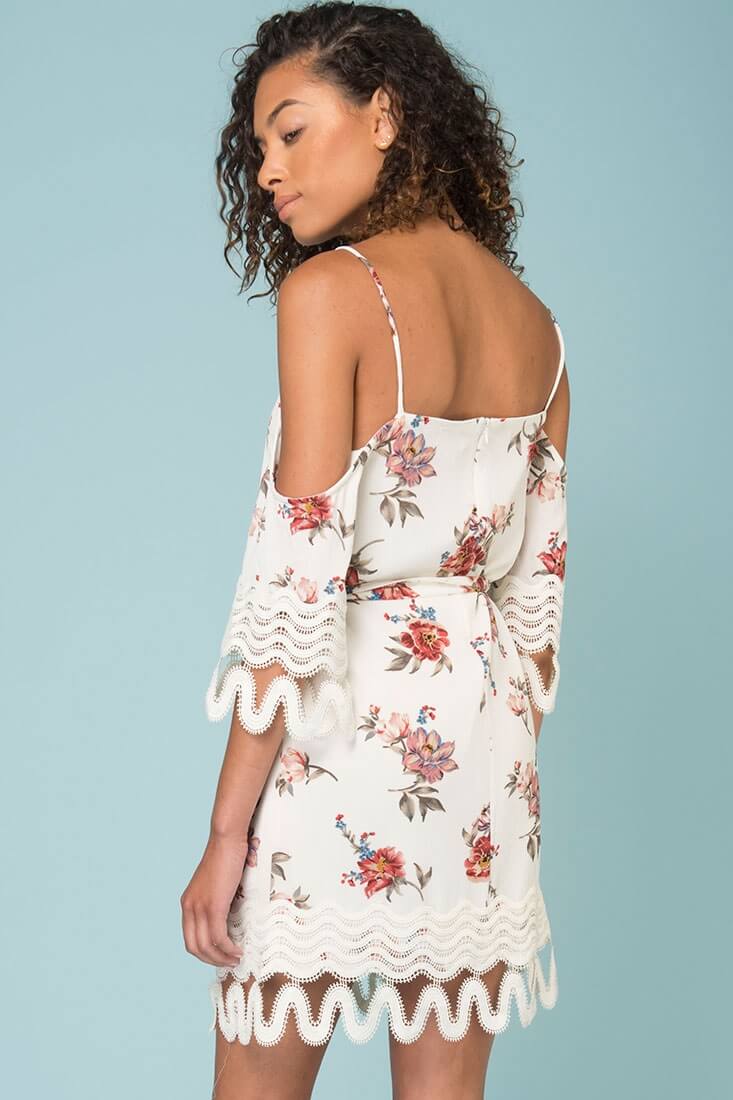 Jocelyn Cold Shoulder Dress White