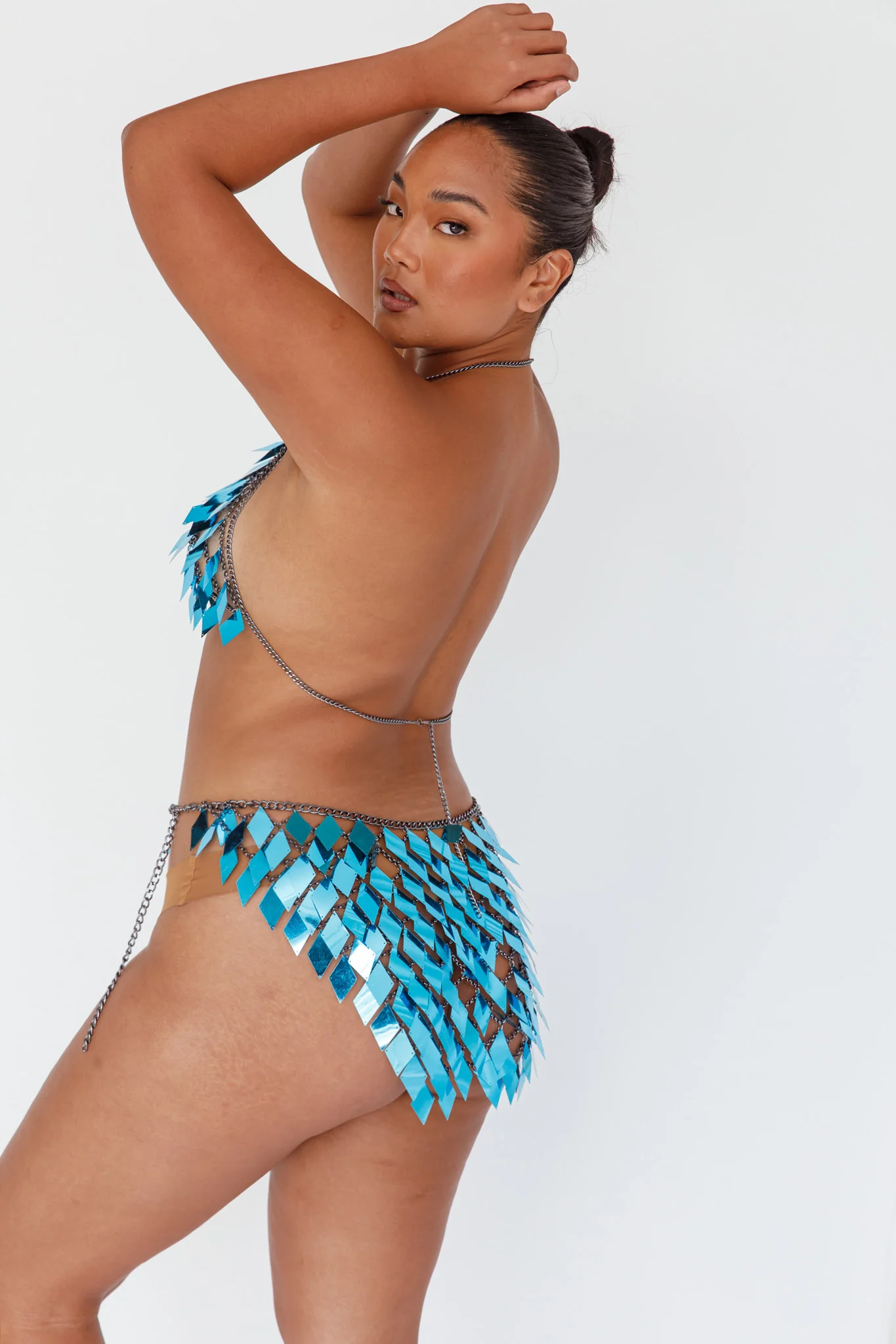 River Festival Shiny Sequins 2 Piece Set Blue