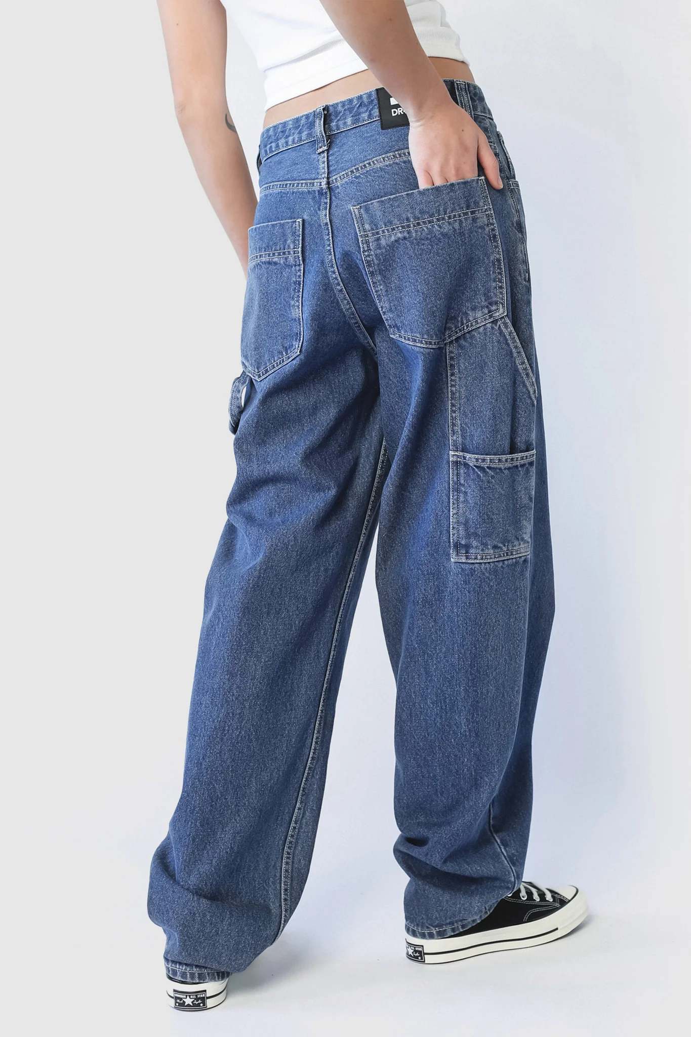 DR DENIM Faye Worker Pebble Mid Stone