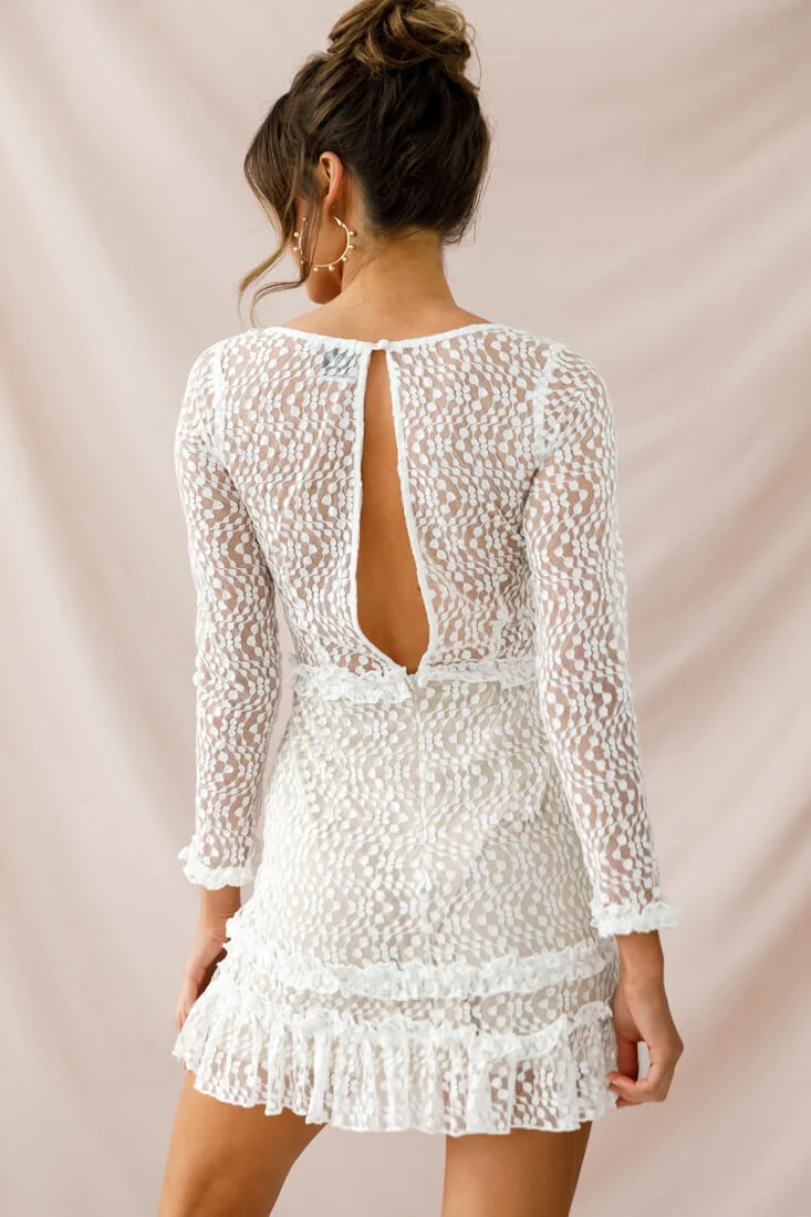 Birkin Long Sleeve Sheath Dress White