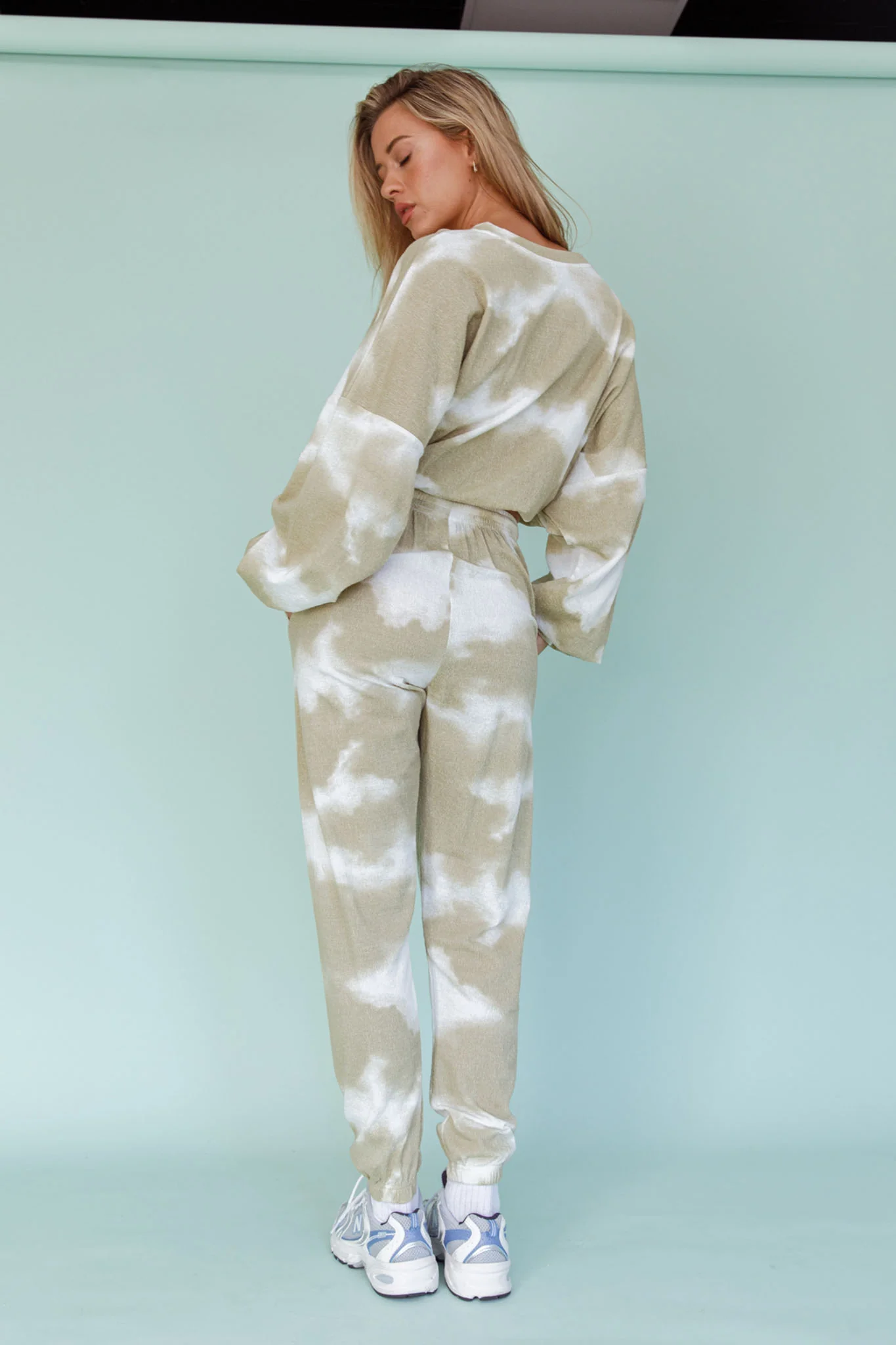 Low Key Drawstring Ribbed Pants Green