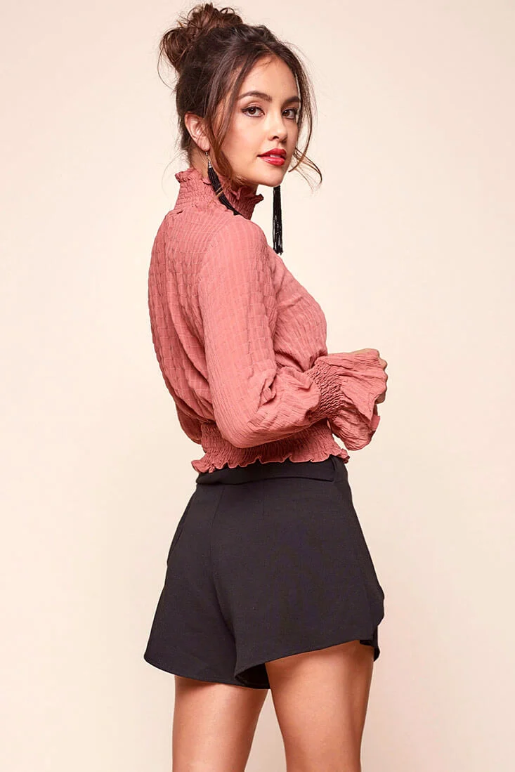 Simone Dressy Wrap Shorts Black