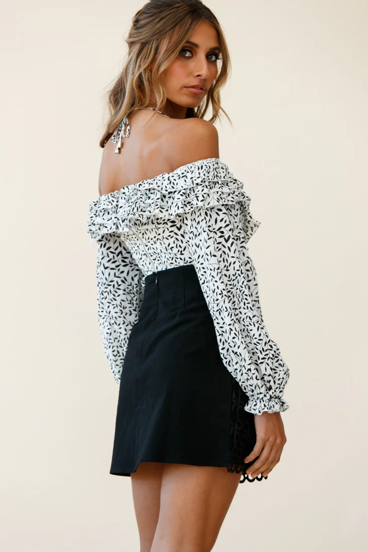 Dinah Crochet Overlay Skirt Black