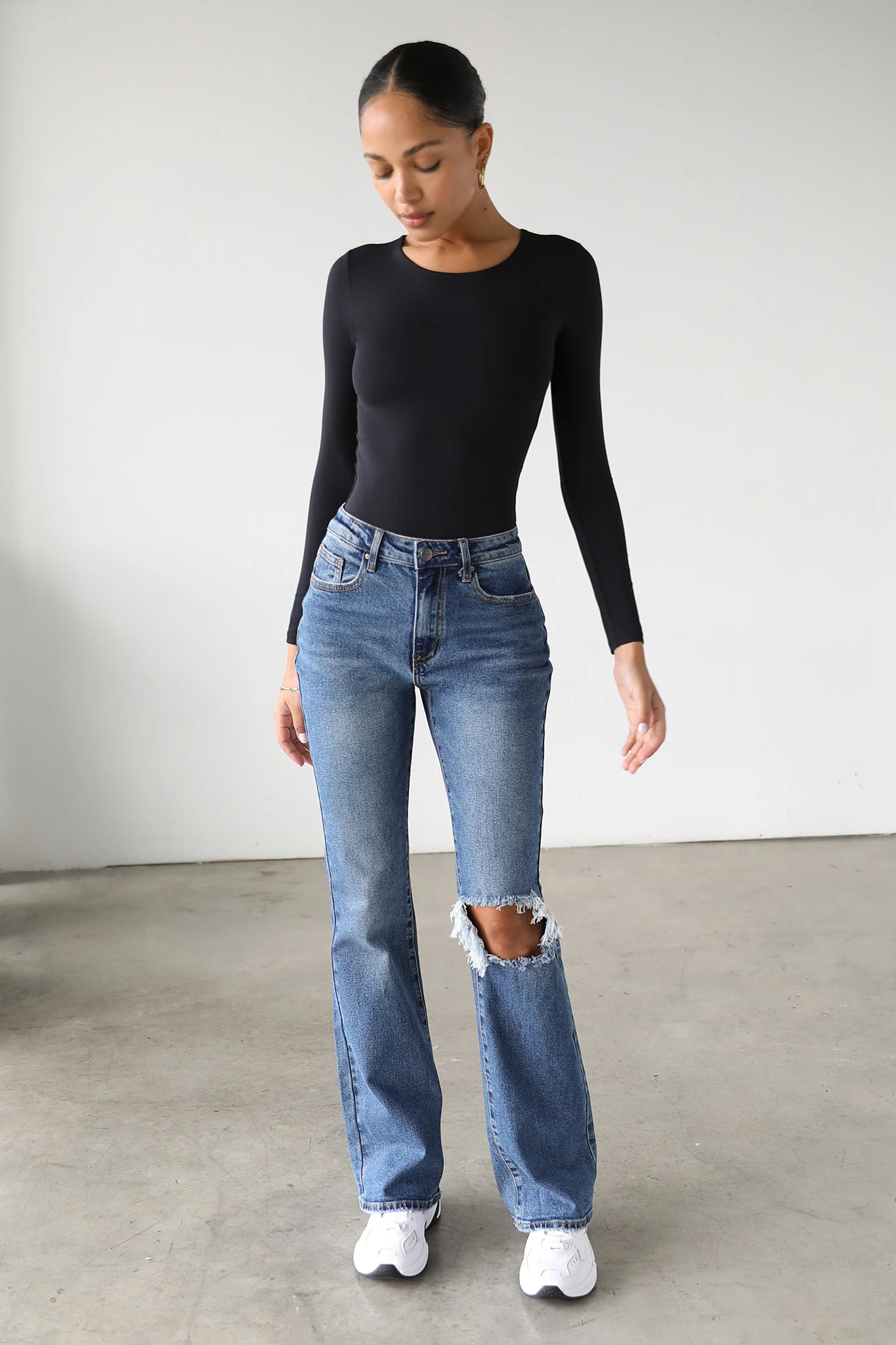 DOGMA High Rise Flare Leg Denim Jeans Dark Wash