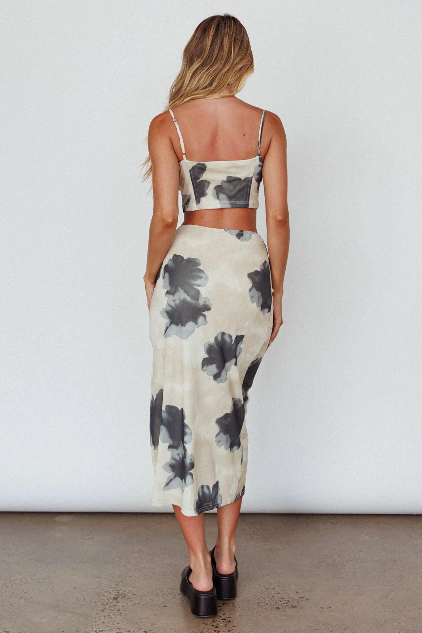 Miss You Midi Skirt Floral Cream