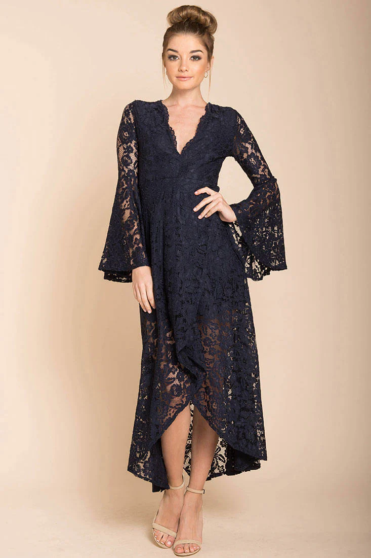 Aviva Gypsy Glam Maxi Dress Navy