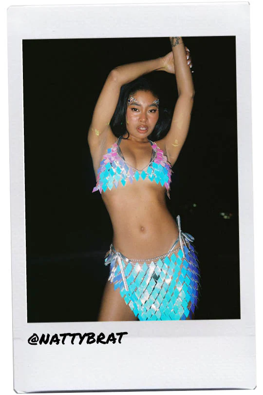 River Festival Shiny Sequins 2 Piece Set Blue