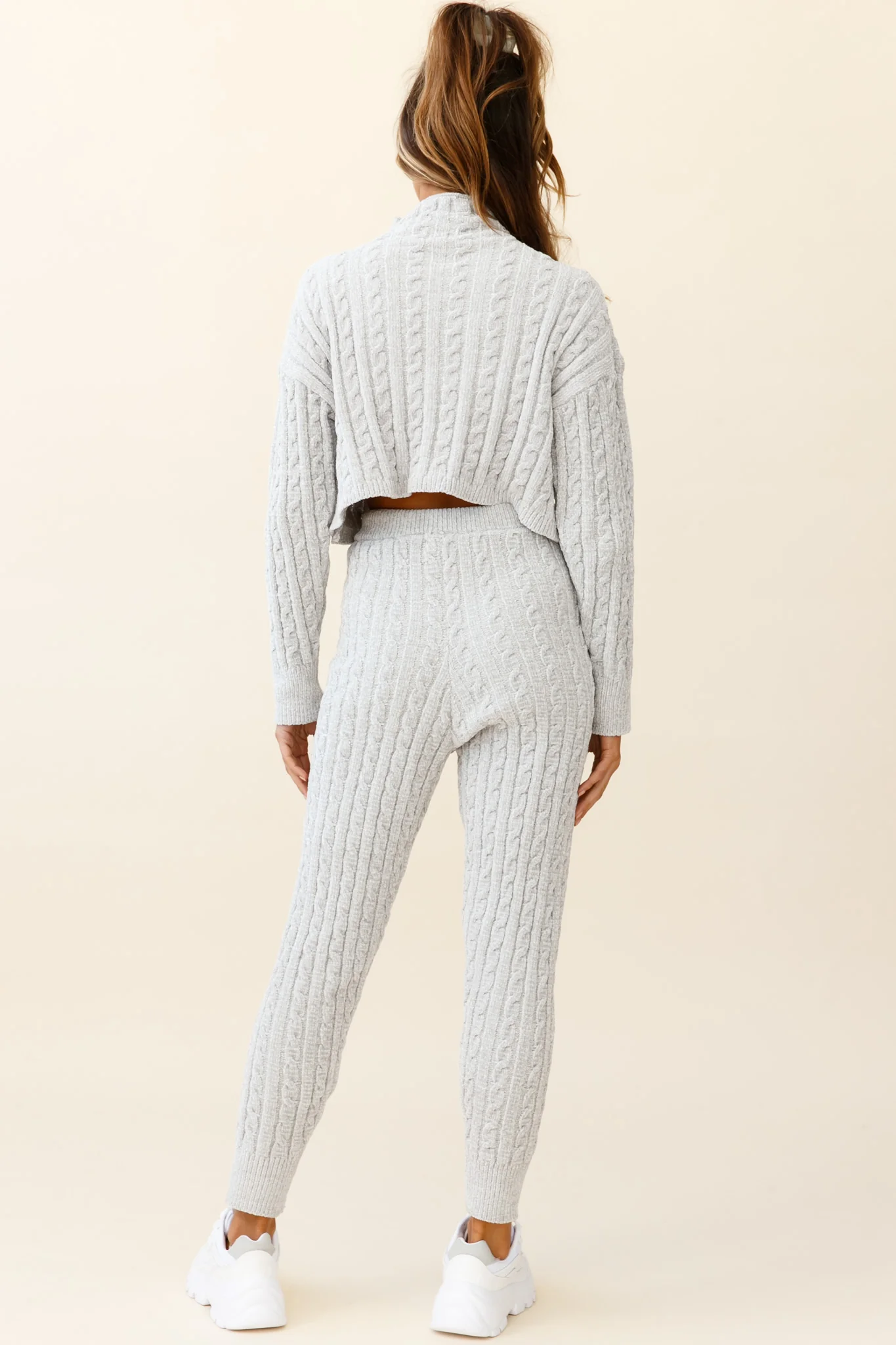 Breckenridge Long Cable Knit Pants Grey