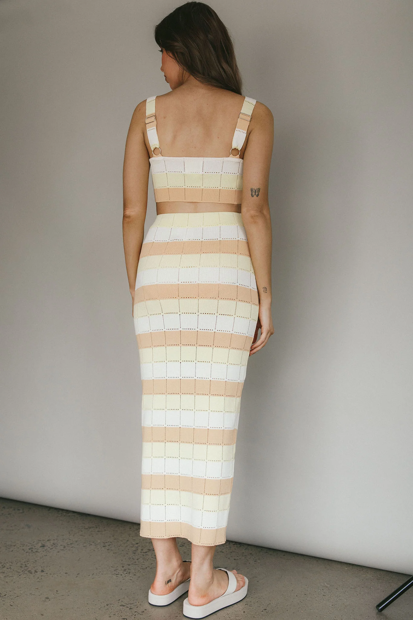 Chase The Sunrise Knit Maxi Skirt Lemon Butter