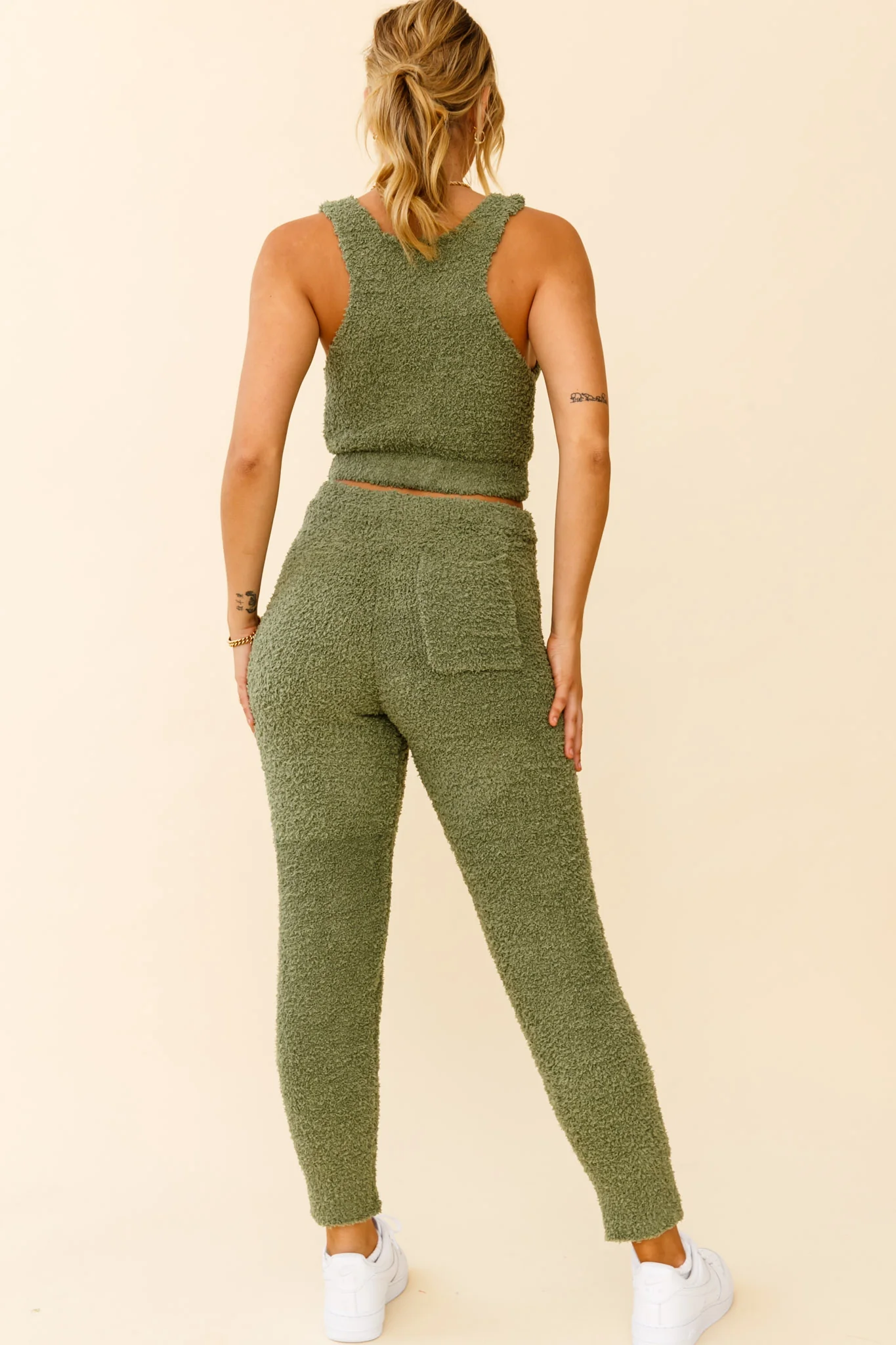 My Girl Fuzzy Knit Jogger Pants Sage