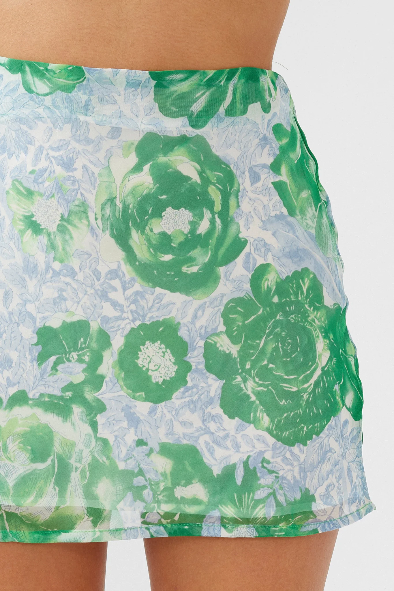 Sincerity Mini Skirt Floral Print Green