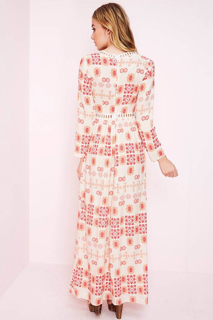 Avery Casual Maxi Dress Red Print