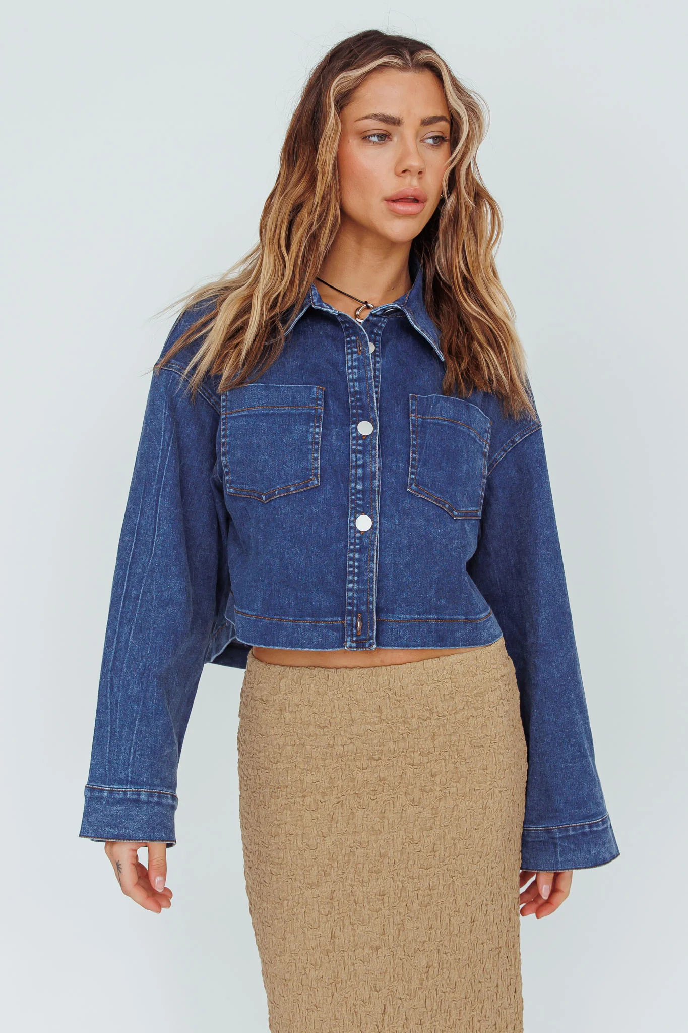 Fair Game Button-Up Jacket Dark Blue