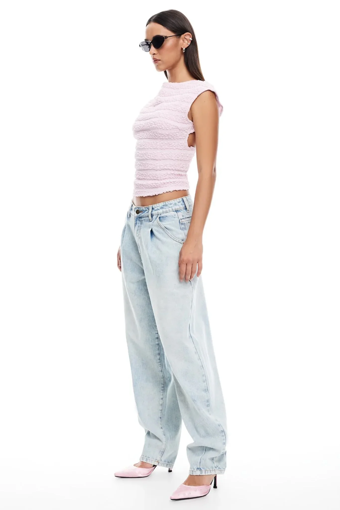 LIONESS Uno Tie Top Blush