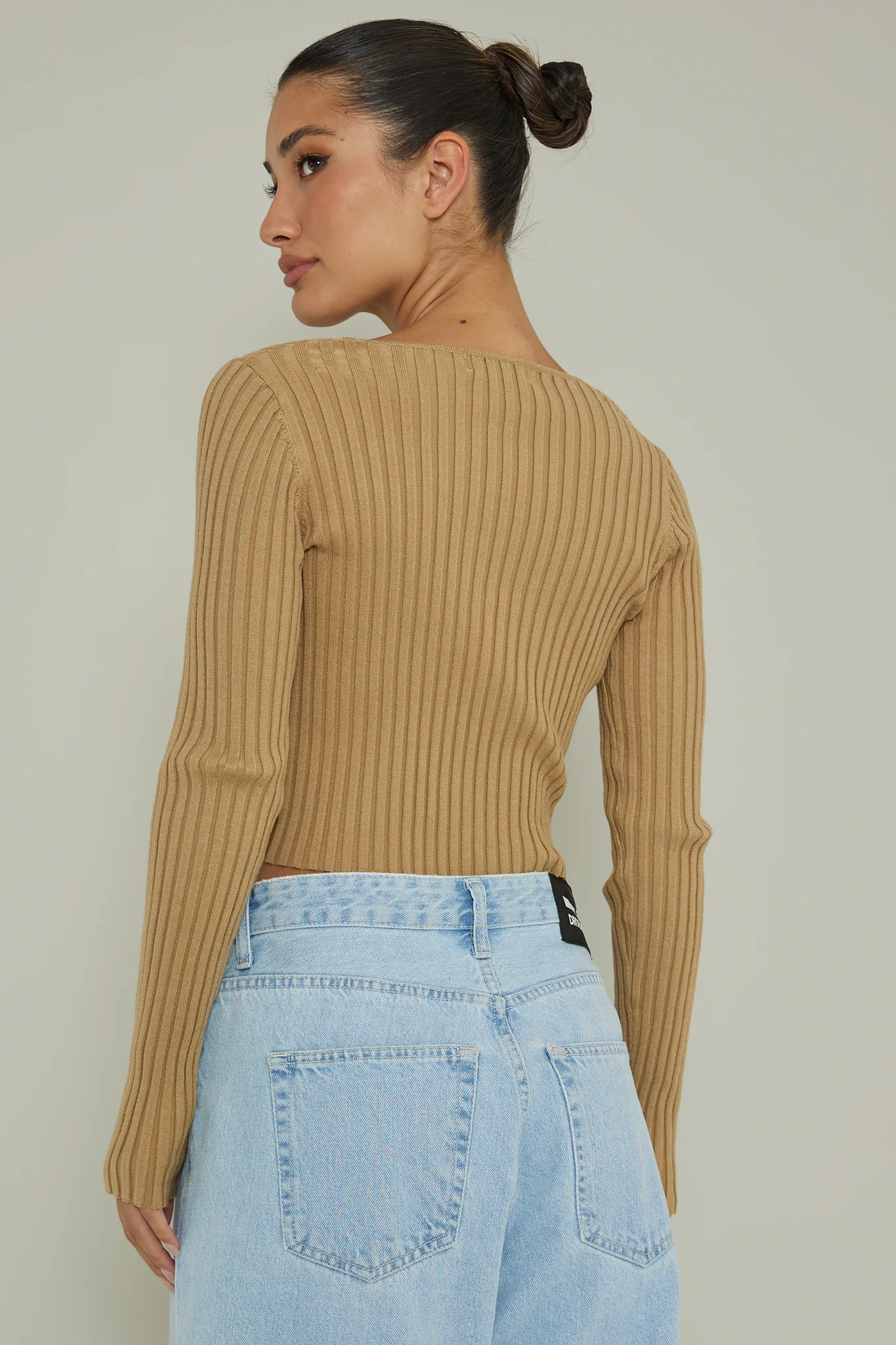 New School Long Sleeve Top Taupe