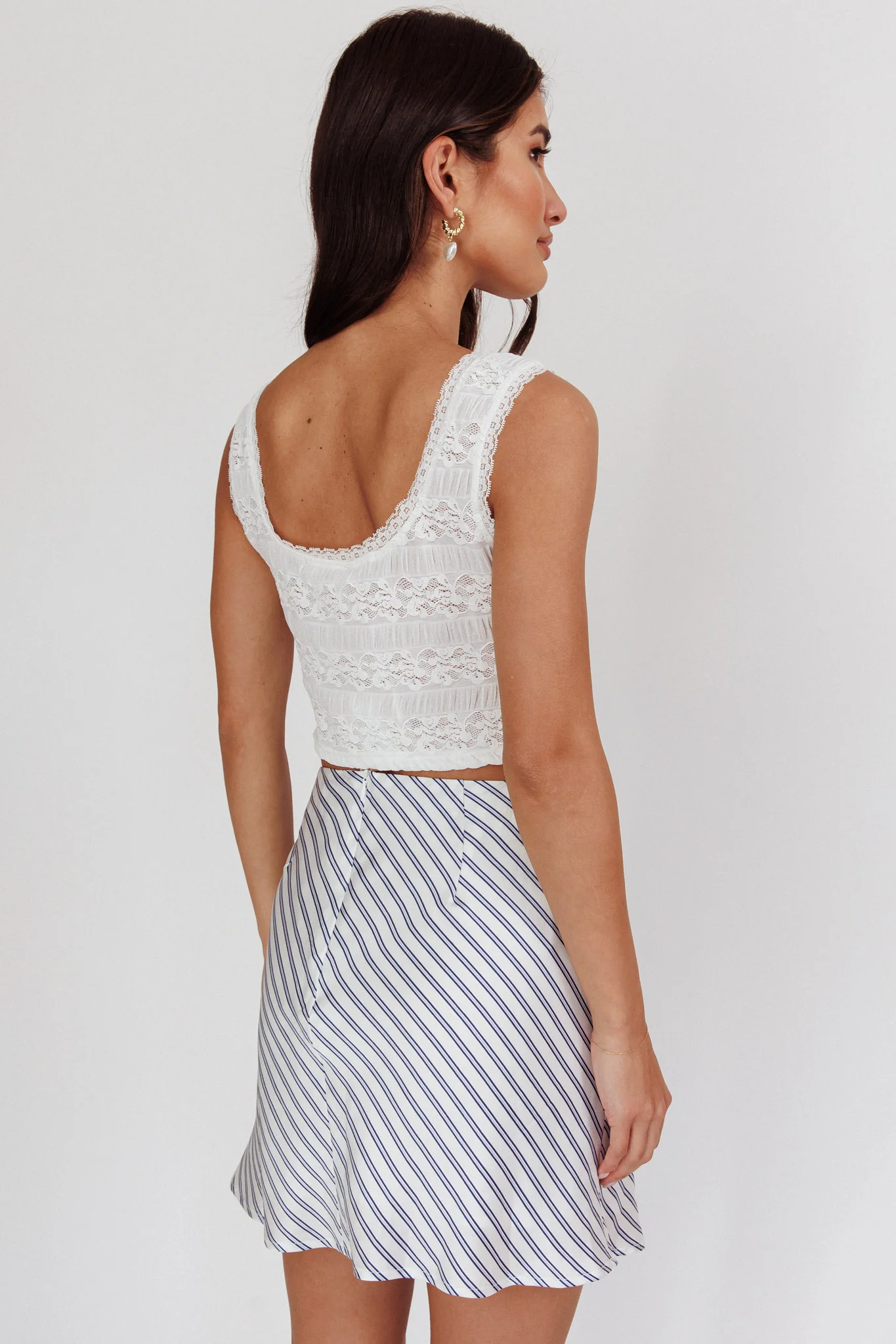 Zora Lace Corset Top White