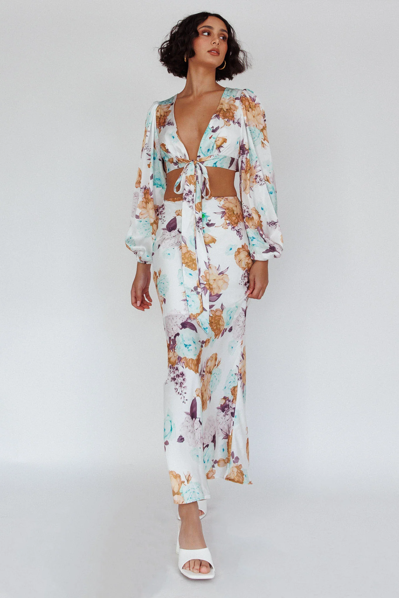 Meet Me In Fiji Tied Top Floral Yellow